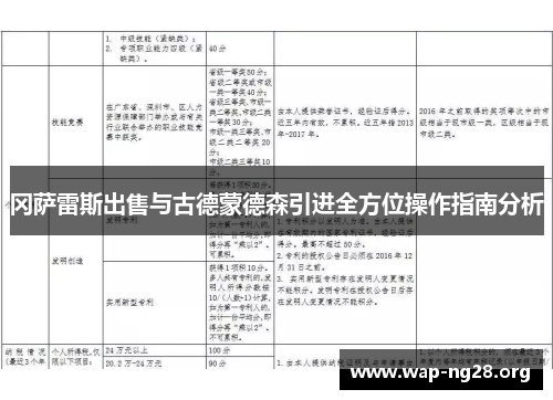 冈萨雷斯出售与古德蒙德森引进全方位操作指南分析 冈萨雷斯出售与古德蒙德森引进全方位操作指南分析