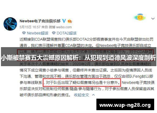 小斯被禁赛五大震撼原因解析:从犯规到道德风波深度剖析 小斯被禁赛五大震撼原因解析:从犯规到道德风波深度剖析